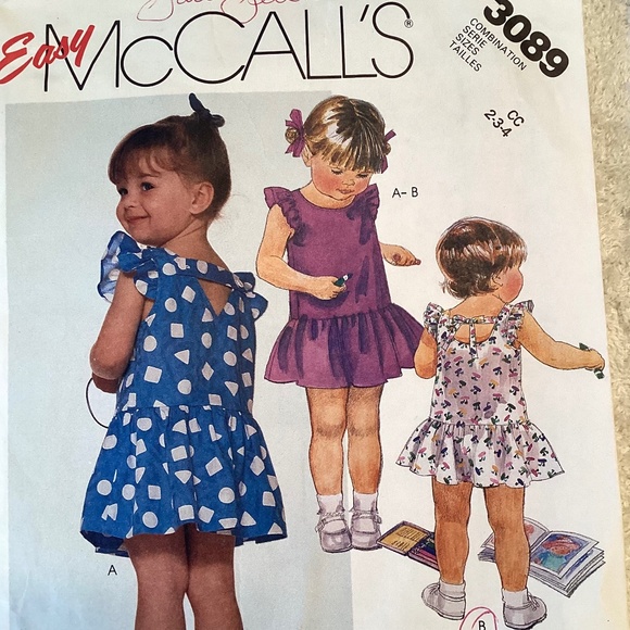 VINTAGE! 1987 McCall’s toddler dress pattern #3089 – –sizes 2-3-4…cut - Picture 1 of 3